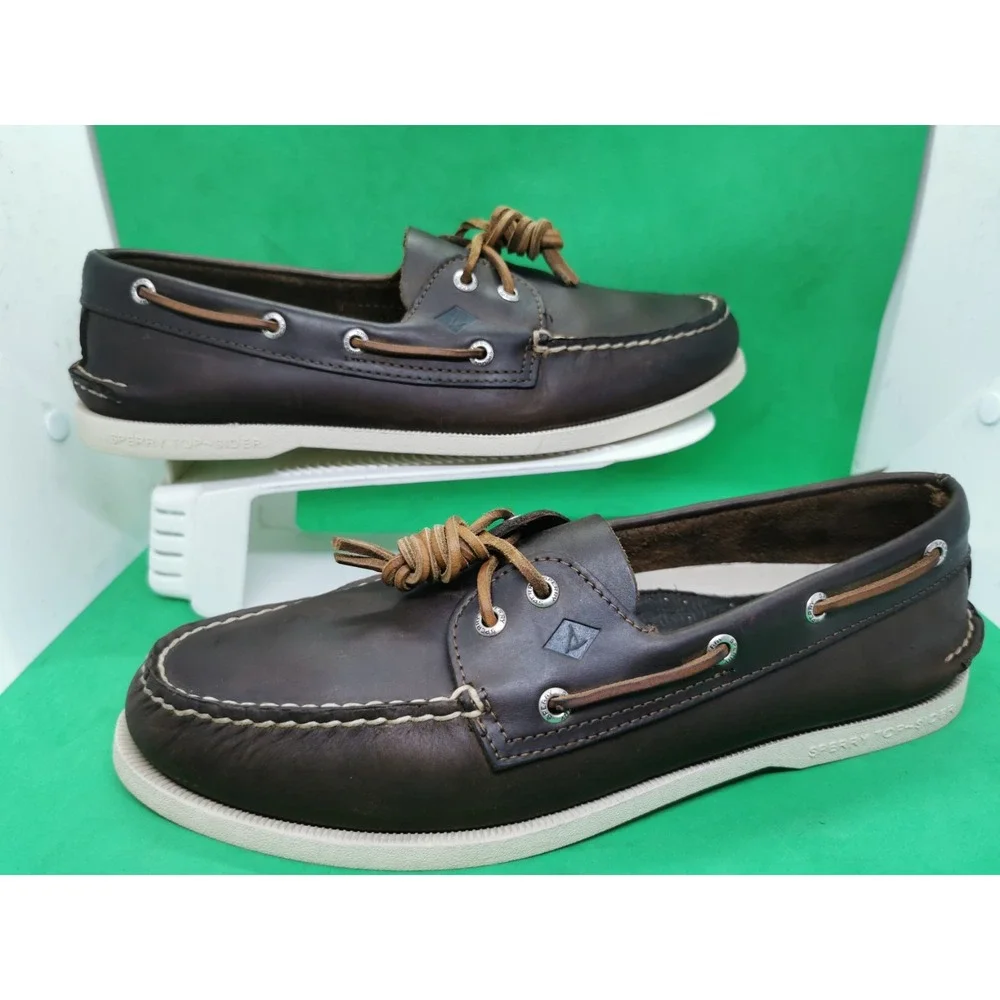 Vintage Sperry Top-Sider Men's Authentic Boat Driving Shoe Amaretto Brown Sz 11M